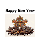 十二支全部 あけおめ 年賀状 おみこし 神輿（個別スタンプ：38）