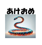 十二支全部 あけおめ 年賀状 電飾 ライト（個別スタンプ：21）