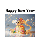 十二支全部 あけおめ 年賀状 電飾 ライト（個別スタンプ：29）