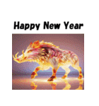 十二支全部 あけおめ 年賀状 電飾 ライト（個別スタンプ：38）