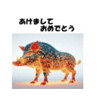 十二支全部 あけおめ 年賀状 電飾 ライト（個別スタンプ：40）