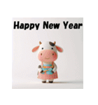 十二支全部 あけおめ 年賀状 エプロン（個別スタンプ：4）