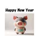 十二支全部 あけおめ 年賀状 エプロン（個別スタンプ：37）