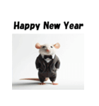 十二支全部 あけおめ 年賀状 スーツ（個別スタンプ：1）