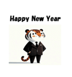 十二支全部 あけおめ 年賀状 スーツ（個別スタンプ：9）