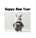 十二支全部 あけおめ 年賀状 スーツ（個別スタンプ：11）