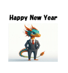 十二支全部 あけおめ 年賀状 スーツ（個別スタンプ：15）