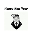 十二支全部 あけおめ 年賀状 スーツ（個別スタンプ：19）