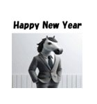 十二支全部 あけおめ 年賀状 スーツ（個別スタンプ：21）