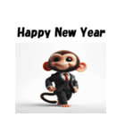 十二支全部 あけおめ 年賀状 スーツ（個別スタンプ：28）