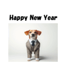 十二支全部 あけおめ 年賀状 スーツ（個別スタンプ：36）