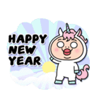 しろめちゃん・ユニコーンなお正月（個別スタンプ：2）