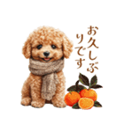 トイプードルの上品な年末年始のご挨拶（個別スタンプ：22）