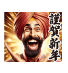 お正月のインド人スタンプ【謹賀新年】（個別スタンプ：3）