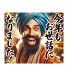 お正月のインド人スタンプ【謹賀新年】（個別スタンプ：13）