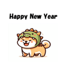十二支全部 あけおめ 年賀状 柴犬2（個別スタンプ：13）