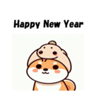 十二支全部 あけおめ 年賀状 柴犬2（個別スタンプ：17）