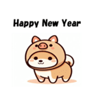 十二支全部 あけおめ 年賀状 柴犬2（個別スタンプ：38）