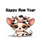 十二支全部 あけおめ 年賀状 チワワ2（個別スタンプ：4）