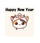 十二支全部 あけおめ 年賀状 三毛猫2（個別スタンプ：6）