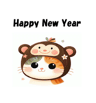 十二支全部 あけおめ 年賀状 三毛猫2（個別スタンプ：31）