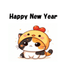 十二支全部 あけおめ 年賀状 三毛猫2（個別スタンプ：35）