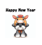 十二支全部 年賀 ミニチュアシュナウザー（個別スタンプ：22）