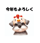 十二支全部 年賀 ミニチュアシュナウザー（個別スタンプ：32）