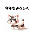 十二支全部 年賀 ミニチュアシュナウザー（個別スタンプ：39）
