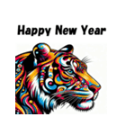 十二支全部 あけおめ 年賀状 ポップアート（個別スタンプ：9）