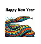 十二支全部 あけおめ 年賀状 ポップアート（個別スタンプ：19）