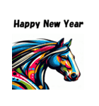 十二支全部 あけおめ 年賀状 ポップアート（個別スタンプ：22）