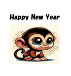 十二支全部 あけおめ 年賀状 ポップアート（個別スタンプ：29）