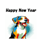 十二支全部 あけおめ 年賀状 ポップアート（個別スタンプ：35）