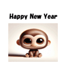 十二支全部 あけおめ 年賀状 チビキャラ（個別スタンプ：27）