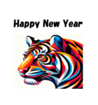 十二支全部 あけおめ 年賀状 騙し絵（個別スタンプ：8）