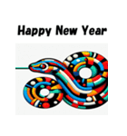 十二支全部 あけおめ 年賀状 騙し絵（個別スタンプ：18）