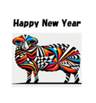 十二支全部 あけおめ 年賀状 騙し絵（個別スタンプ：25）