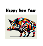 十二支全部 あけおめ 年賀状 騙し絵（個別スタンプ：38）