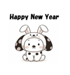 十二支全部 あけおめ 年賀状 ダルメシアン2（個別スタンプ：12）