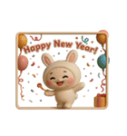 うさぎのクリスマスとお正月、年賀状、挨拶（個別スタンプ：4）