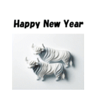 十二支全部 あけおめ 年賀状 ペーパー（個別スタンプ：4）