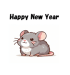 十二支全部 あけおめ 年賀状 フラット（個別スタンプ：1）