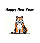 十二支全部 あけおめ 年賀状 フラット（個別スタンプ：8）