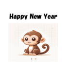 十二支全部 あけおめ 年賀状 フラット（個別スタンプ：30）