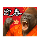 あけおめゴリラ 年末年始（個別スタンプ：3）