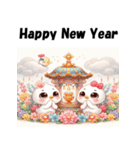 十二支全部 あけおめ 年賀状 お参り（個別スタンプ：33）