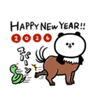 馬×パンダ＝パンタウルスのシュールな正月（個別スタンプ：1）