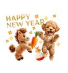 午年2026年！プードルとうまの年末年始（個別スタンプ：3）