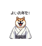 2026 あけおめ太っちょ柴犬 和服 着物で（個別スタンプ：8）